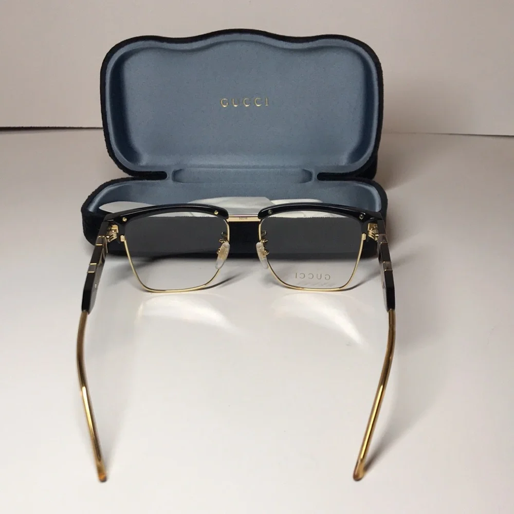 New Authentic Gucci Demo Square Men's Eyeglasses GG0605O 001 52.